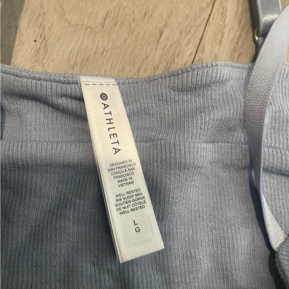 Athleta Sky Blue Ribbed Bralette - Picture 2 of 2